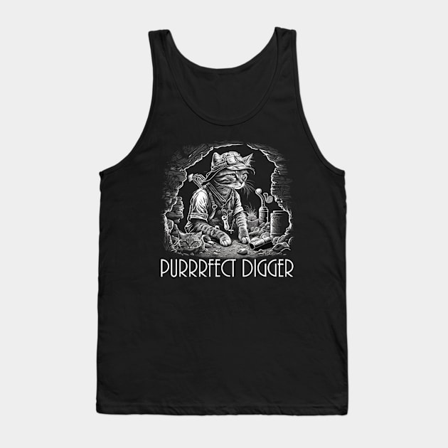 Purrrfect Digger Tank Top by AI studio